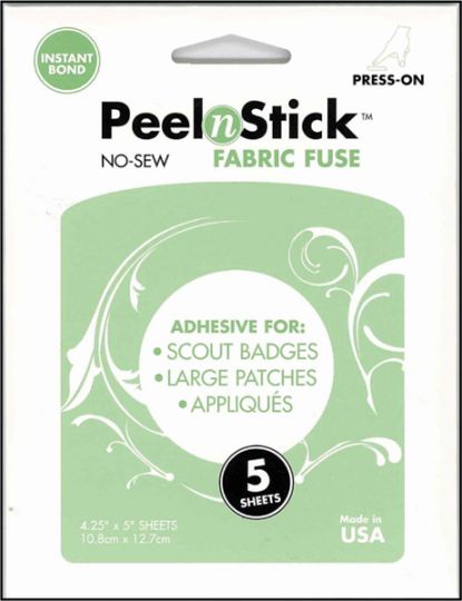 HeatnBond Peelnstick Fabric Fuse 4.25 inch x 5 inch Clear Sheet - 5 Pack 