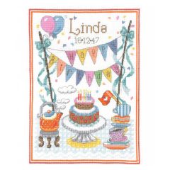 **-My Cross Stitch Celebration-** Birthday Tea 7.25x9.6in 14 Count ##-My Cross Stitch 057132-BIRTHDAY-##