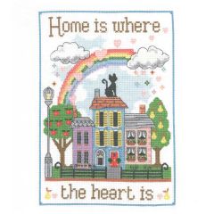 **-My Cross Stitch Celebration-** Home Is Where The Heart Is 9.25x6.75in 14 Count ##-My Cross Stitch 057132-HOME-##