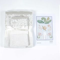 **-Dmc Ready To Stitch Towel Set(2pc)-** Baroque Border Edge Floral Design 50x100/30x50cm - 14cnt Aida ##-Dmc 119152-CL114L-##