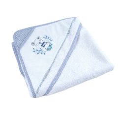 **-Dmc White Bath Towel Wrap With Coordinated Dotty Bias Binding-** 14ct Aida Panel/Grey 72x72cm ##-Dmc 119184-GREY-##