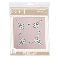 **-Make It Table Topper Embroidery-** Daisies & Leaves 80x80cm ##-Make It 585246-DAISIES-##