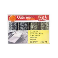 **-Gutermann Sparkly Box Set Metallic Sewing Thread 100m x 4 Rl-** ##-Gutermann 734366-##