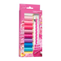 **-Gutermann Cute & Pink Box Set Sew-** All Thread 100m X 10 Rl & Marker Pen From Prym ##-Gutermann 734589-##
