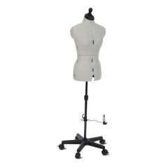 **-Adjustable Dressmakers Dummy - Celine Standard Plus in Grey-** Celine Plus in Grey Fabric with Hem Marker, Dress Form in 2 Sizes, Small and Medium. Pin, Measure, Fit and Display your Clothes on this Tailors Dummy ##-Adjustoform SPDM166---0-1-2-##