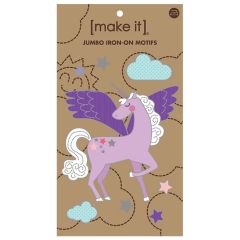 **-Motif Iron-** On Jumbo Unicorn 11.4x11cm/3pk ##-Make It BM6145-##