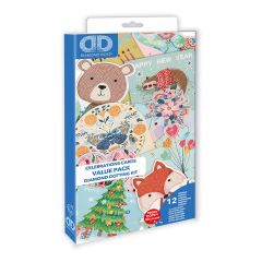 **-Diamond Dotz Crystal Art Kit-** Greeting Cards Variety Value Pack 12 Cards, 30.6 x 15.60cm ##-Diamond Dotz DDG-040P-##