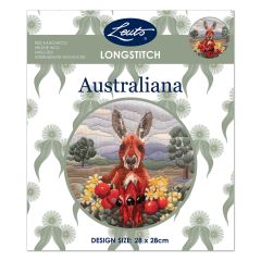 **-Helene Wild Longstitch Kit-** Red Kangaroo 28cm Rnd ##-Leuts HWLS-003-##