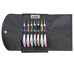 **-Addi Addiswing Case-** Crochet Hooks Assorted Pouch Addiswing Ergonomic Maxi 7pc Set ##-Addi MAA640-SET-##