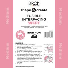 **-Shape To Create I/Facing Weft I/O Medium 90cm X 40mt-** White ##-Birch Creative STC006-##