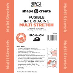 **-Shape To Create I/Facing Multi Stretch I/O Soft 90cm X 40mt-** Black ##-Birch Creative STC009-##