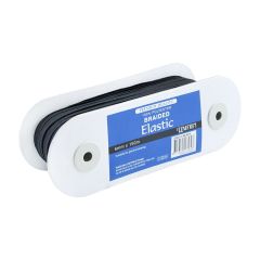 **-Uni Trim Elastic Premium Braided 6mmx150m Black (Dkblue Label)-** ##-Unitrim U4961-6-##