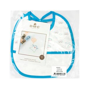**-Dmc Ready To Stitch Bib 3mth-** 14ct Aida 22x25cm - Rainbow ##-Dmc 119191-RAINBOW-##