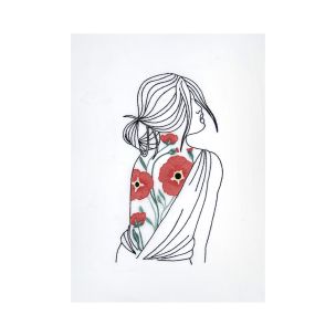**-Dmc Designer Embroidery Kit-** Joanna Portrait With Poppies 17x28cm ##-Dmc 119226-TB202-##