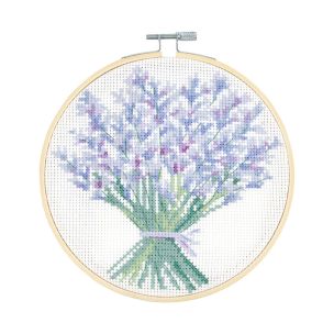 **-Dmc Designer Cross Stitch Kit-** Nathalie Lavender Bouquet 14.5x14.2cm ##-Dmc 119227-BK1979-##