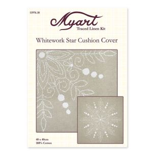 **-Whitework Star Cushion 40x40-** ##-Beutron 11976-10-##