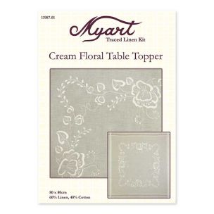 **-Cream Floral Topper 80x80-** ##-Beutron 11987-01-##