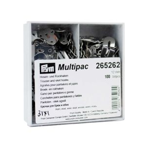 **-Prym Trouser And Skirt Hooks/Bars 12 Mm Silver Col, Multipac-** ##-Prym 265262-##