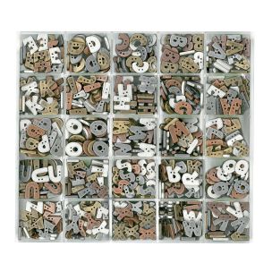 **-Buttons Letter Ass't Metal Per Box-** ##-Birch Creative 451916-##