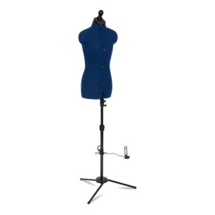 **-Adjustable Trouser Dressmakers Dummy - Sew Deluxe in Blue-** Sew Deluxe in Royal Blue Fabric with Hem Marker, Dress Form in 2 Sizes, Small and Medium. Pin, Measure, Fit and Display your Clothes on this Tailors Dummy ##-Adjustoform SPDM137---2-3-##