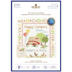 **-Dmc Cross Stitch Kit-** Happy Campers 14ct 21x28cm ##-Dmc BK1923-##