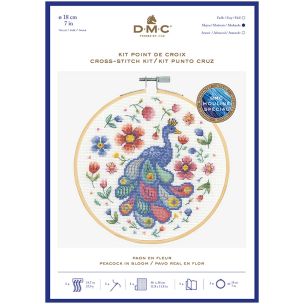 **-Dmc Cross Stitch Kit-** Peacocks In Bloom 14ct 18cm ##-Dmc BK1930-##