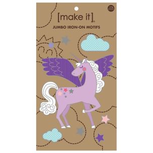 **-Motif Iron-** On Jumbo Unicorn 11.4x11cm/3pk ##-Make It BM6145-##