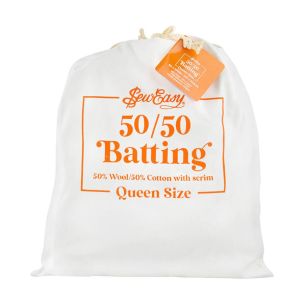 **-Sew Easy Batting 50% Wool 50% Cotton 150gsm With Scrim Queen 213 x 254cm-** ##-Sew Easy EB60-Q-##