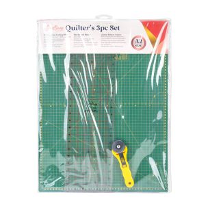 **-Sew Easy Hangsell Quilter Set/ Large / Mat A2 Rotary Cutter / Ruler 24in X 6.5in-** ##-Sew Easy ER4104-##