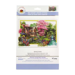 **-Ladybird Designs No Count Cross Stitch Kit-** Spring Comes Printed 14cnt Aida 59x40cm ##-Ladybird Designs MC740-058-##