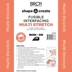 **-Shape To Create I/Facing Multi Stretch I/O Soft 90cm X 40mt-** Black ##-Birch Creative STC009-##