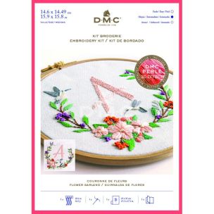 **-Dmc Embroidery Kit Flower Garland Pre-** Printed Design 18.07 X 27.65cm ##-Dmc TB149-##