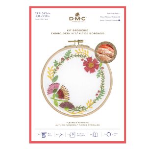 **-Dmc Perle 5 Embroidery Kit-** Autumn Flowers 15.5cm With Hoop ##-Dmc TB152-##