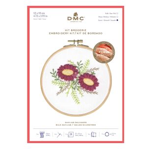 **-Dmc Perle 5 Embroidery Kit-** Wild Dahlias 15.5cm With Hoop ##-Dmc TB155-##