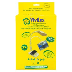 **-Vivilux Rechargeable Cordless Led Task Lamp & Magnifier-** ##-Vivilux VLMDSK01-##