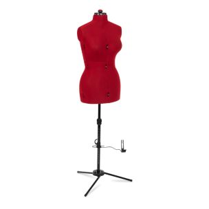 **-Adjustable Dressmakers Dummy - Supafit in Red-** Supafit in Red Fabric with Hem Marker, Dress Form in 4 Sizes, Petite to Full Figure. Pin, Measure, Fit and Display your Clothes on this Tailors Dummy ##-Adjustoform 02380---0-1-3-4-##