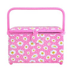 **- Sewing Basket -** Large Rectangle - Daisy Pink ##-Birch 010907-DAISY-PINK-##