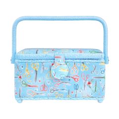 **- Sewing Basket -** Small Rectangle - Scissor Art ##-Birch 010908-SCISSOR-ART-##