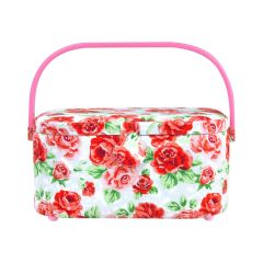 **- Sewing Basket -** Medium - Roses ##-Birch 011003-ROSES-##