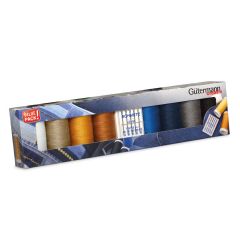 **-Gutermann 100mt Thread Set Denim With 8 Reels And 5 Jeans Needles-** ##-Gutermann 734564-##